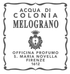 ACQUA DI COLONIA MELOGRANO OFFICINA PROFUMO S. MARIA NOVELLA FIRENZE 1612