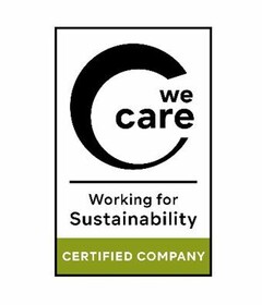 we care - Working for Sustainability - CERTIFIED COMPANY