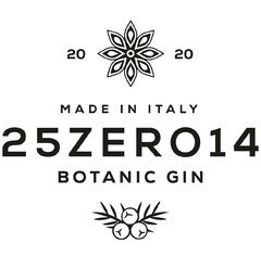 25ZERO14 BOTANIC GIN 20 20 MADE IN ITALY