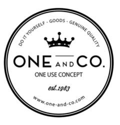 DO IT YOURSELF.GOODS.GENUINE QUALITY ONE AND CO. ONE USE CONCEPT est.1983 www.one. and.co.com