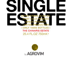 SINGLE ESTATE EXTRA VIRGIN OLIVE OIL FIRST COLD PRESSED GREEK PRODUCT LIMITED PRODUCTION -ONLY 10000 BOTTLES- THE CHINARIS ESTATE BY AGROVIM