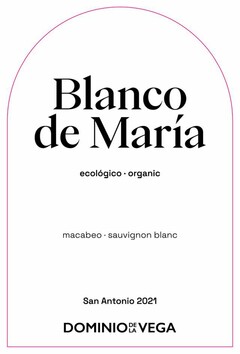 BLANCO DE MARÍA ecológico.organic macabeo sauvignon blanc San Antonio 2021 DOMINIO DE LA VEGA
