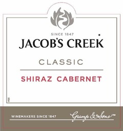 SINCE 1847 JACOB'S CREEK CLASSIC SHIRAZ CABERNET WINEMAKERS SINCE 1847 Gramp & Sons TM