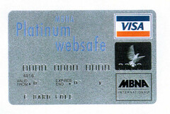 VISA MBNA Platinum websafe C BARD COLE MBNA INTERNATIONAL
