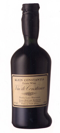 KLEIN CONSTANTIA Estate Wine Vin de Constance 1987 Noble Late Harvest Grown, Made and Bottled on Klein Constantia, Constantia. Produce of South Africa.