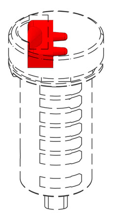 Il marchio è costituito dal colore rosso, definito come "RAL: 3020", applicato a un blocchetto per serrature, così come raffigurato nella riproduzione illustrativa allegata alla domanda.