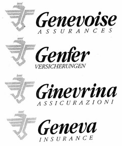 Genevoise ASSURANCES Genfer VERSICHERUNGEN Ginevrina ASSICURAZIONI Geneva INSURANCE