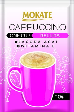 MOKATE CAPPUCCINO ONE CUP BELLITA JAGODA ACAI WITAMINA E No. 04