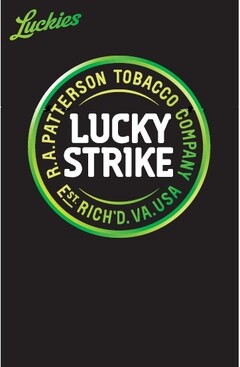 Luckies LUCKY STRIKE R.A. PATTERSON TOBACCO COMPANY EST. RICH'D. VA. USA