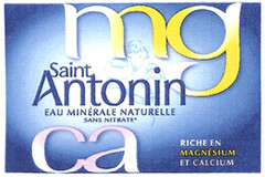 mg Saint Antonin EAU MINÉRALE NATURELLE SANS NITRATE ca RICHE EN MAGNÉSIUM ET CALCIUM