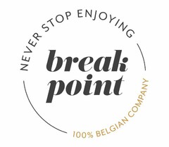 NEVER STOP ENJOYING BREAKPOINT 100% BELGIAN COMPANY