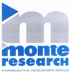 m monte research PHARMACEUTICAL DEVELOPMENT SERVICE
