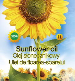 100% 1L Sunflower oil Olej slonecznikowy Ulei de floarea-soarelui