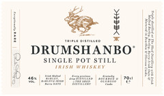 Drumshanbo Single Pot Still Irish Whiskey Triple Distilled 46% VOL. 70cl e