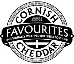 MARKS & SPENCER FAVOURITES INDIVIDUALLY WRAPPED BITE SIZED PORTIONS CORNISH CHEDDAR