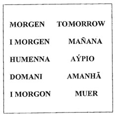 MORGEN TOMORROW I MORGEN MAÑANA HUMENNA AÝPIO DOMANI AMANHA I MORGON MUER