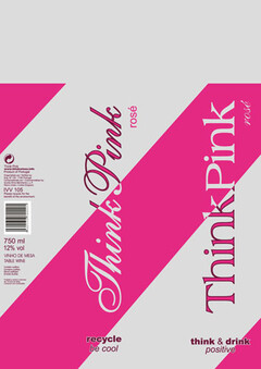 Think Pink rosé ThinkPink rosé recycle be cool think & drink positive