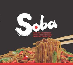 Soba Nudeln mit Yakisoba-Sauce Nouilles avec sauce Yakisoba Noedels met Yakisoba saus