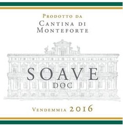 PRODOTTO DA CANTINA DI MONTEFORTE SOAVE DOC VENDEMMIA 2016