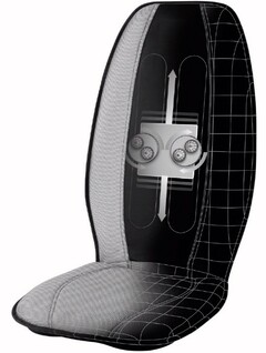 The mark consists of the configuration of a massage cushion illustrated by a wireframe pattern of the cushion bottom and back for one portion of the cushion and an appearance surface of the cushion bottom and back for another portion of the cushion. The configuration further includes an illustration of a massage mechanism inset between the wireframe and appearance portions of the cushion back.