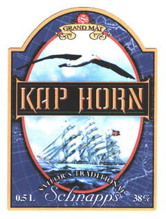 GRAND MÂT KAP HORN 0.5 L SAILOR'S TRADITIONAL Schnapps 38 %