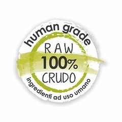 human grade RAW 100 % CRUDO ingredienti ad uso umano