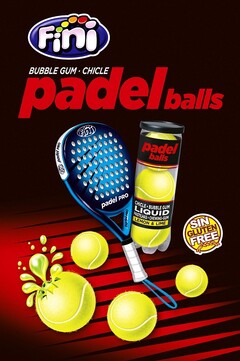 Fini BUBBLE GUM CHICLE padel balls padel PRO LIQUID PASTILHAS CHEWING-GUM LEMON & LIME SIN GLUTEN FREE