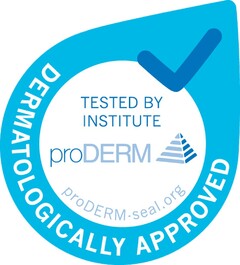 DERMATOLOGICALLY APPROVED TESTED BY INSTITUTE proDERM proDERM-seal.org