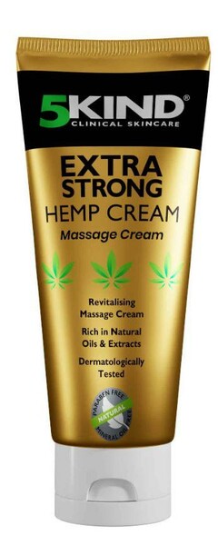 5KIND CLINICAL SKINCARE EXTRA STRONG HEMP CREAM Massage Cream Revitalising Massage Cream Rich in Natural Oils & Extracts Dermatologically Tested