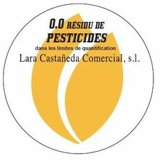 0.0 RESIDU DE PESTICIDES dans les limites de quantification LARA CASTAÑEDA COMERCIAL, S.L.