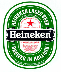 Heineken HEINEKEN LAGER BEER BREWED IN HOLLAND