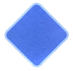 L'intérieur du logo est de couleur bleu Cyan 100 % et le contour du logo est de couleur bleu Cyan 40 %.