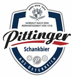 Pittinger Schankbier P AUS ÖSTERREICH BIRRA BEER PIVO GEBRAUT NACH DEM REINHEITSGEBOT VON 1516