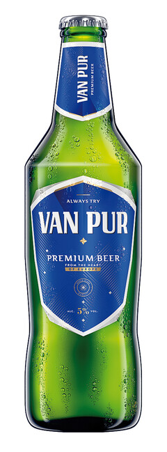 VAN PUR PREMIUM BEER ALWAYS TRY FROM THE HEART OF EUROPE