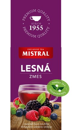 PREMIUM QUALITY since 1955 PREMIUM QUALITY EXCLUSIVE TEA MISTRAL LESNÁ ZMES FINEST TEA INGREDIENTS