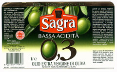 Sagra BASSA ACIDITÀ 0,3 OLIO EXTRA VERGINE DI OLIVA FRATELLI FONTANA DI LUCCA-1919