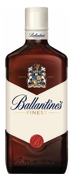 Ballantine's FINEST, ESTD 1827, B, Geo Ballantine.