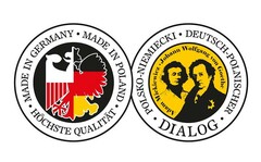 MADE IN GERMANY  MADE IN POLAND HÖCHSTE QUALITÄT DIALOG POLSKO-NIEMIECKI DEUTSCH POLNISCHER Adam Mickiewicz Johann Wolfgang von Goethe