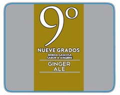 9° NUEVE GRADOS BEBIDA GASEOSA SABOR A JENGIBRE GINGER ALE