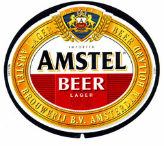 IMPORTED AMSTEL BEER LAGER AMSTEL A AMSTEL LAGER BEER AMSTEL BROUWERIJ B.V. AMSTERDAM HOLLAND