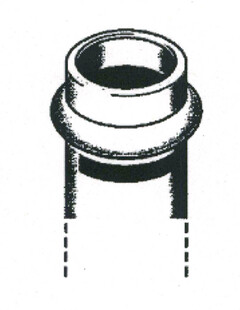 Mit der Marke wird Schutz für einen rechteckigen Aufdruck auf Verbindern und Fittings zur Verbindung von Rohrleitungen beansprucht. Der im Bild dargestellte Grundkörper ist nur der Ausschnitt eines Verbinders.