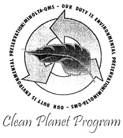Clean Planet Program OUR DUTY IS ENVIRONMENTAL PRESERVATION MINOLTA - QMS