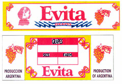 Evita GRAPES GRAPES SIZE FARM. PRODUCCION ARGENTINA Evita PRODUCTION OF ARGENTINA