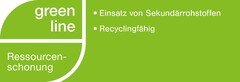 green line Ressourcen- schonung Einsatz von Sekundärrohstoffen Recyclingfähig