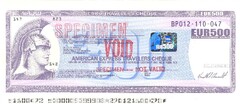 AMERICAN EXPRESS TRAVELLERS CHEQUE EURO