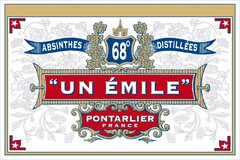 UN EMILE ABSINTHES 68° DISTILLEES PONTARLIER FRANCE