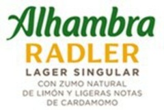 Alhambra RADLER LAGER SINGULAR CON ZUMO NATURAL DE LIMÓN Y LIGERAS NOTAS DE CARDAMOMO