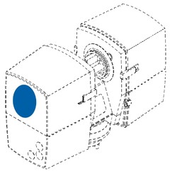 Position mark: the mark consists of the color blue applied decoratively to the product itself (represented by the stippling on the drawing).