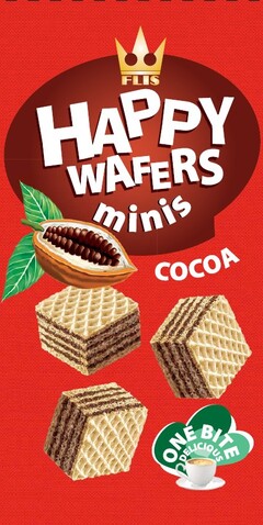 FLIS HAPPY WAFERS minis COCOA ONE BITE DELICIOUS