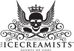 BOUTIQUE ICECREAM LIBERATING THE WORLD ONE LICK AT A TIME THE ICECREAMISTS TM AGENTS OF COOL